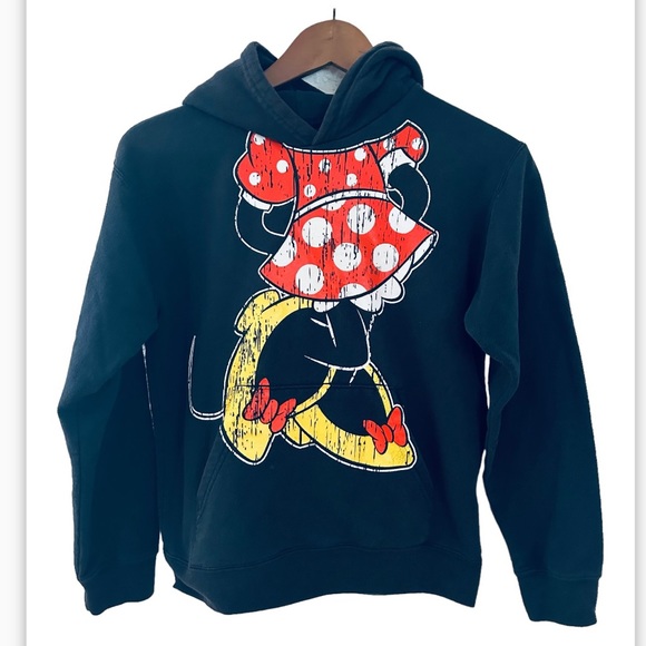 Disney's Minnie Mouse Big Girls Black Size L Hoodie With Ears - Picture 1 of 6